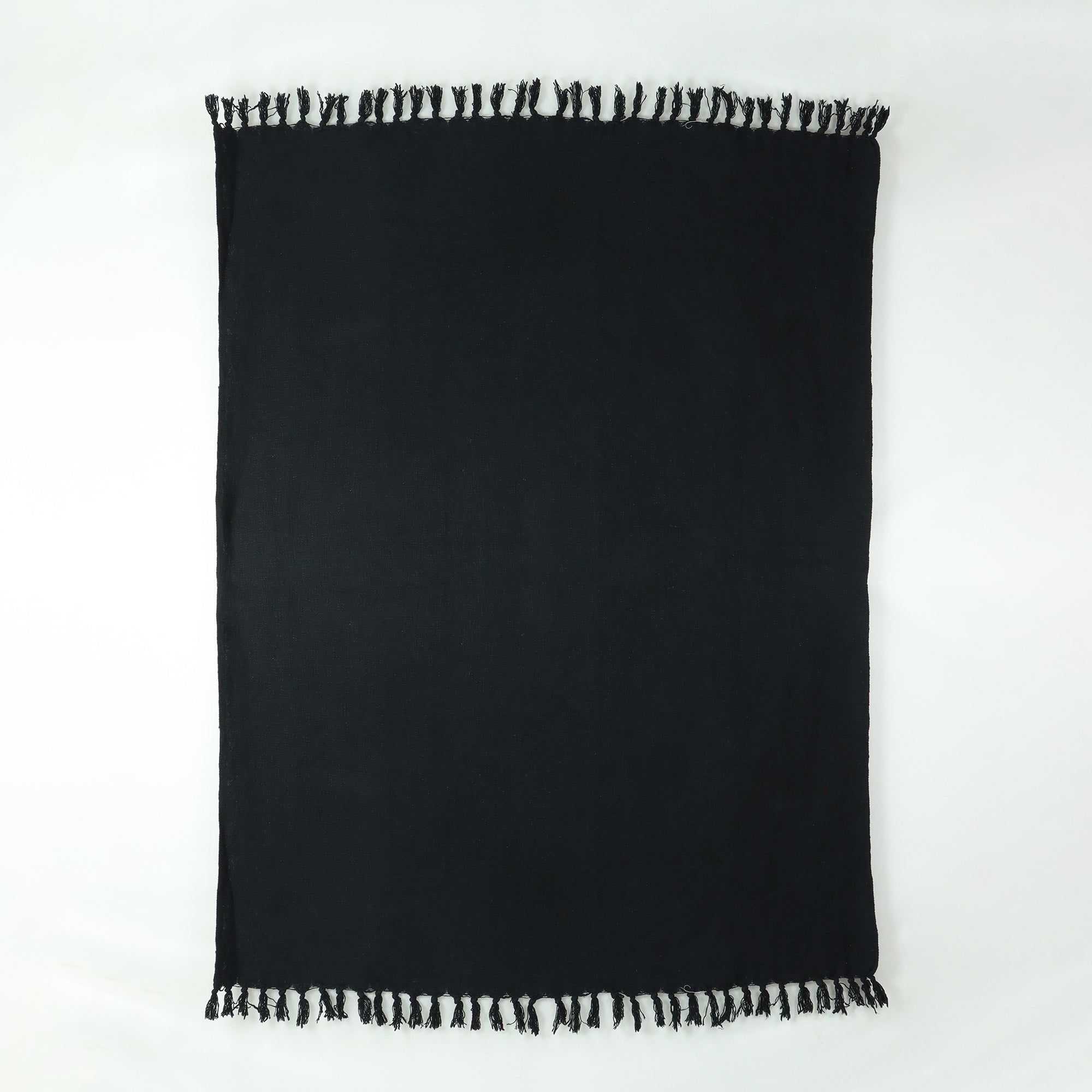 Premium Soft Black Cotton Solid Throw For Sofa
